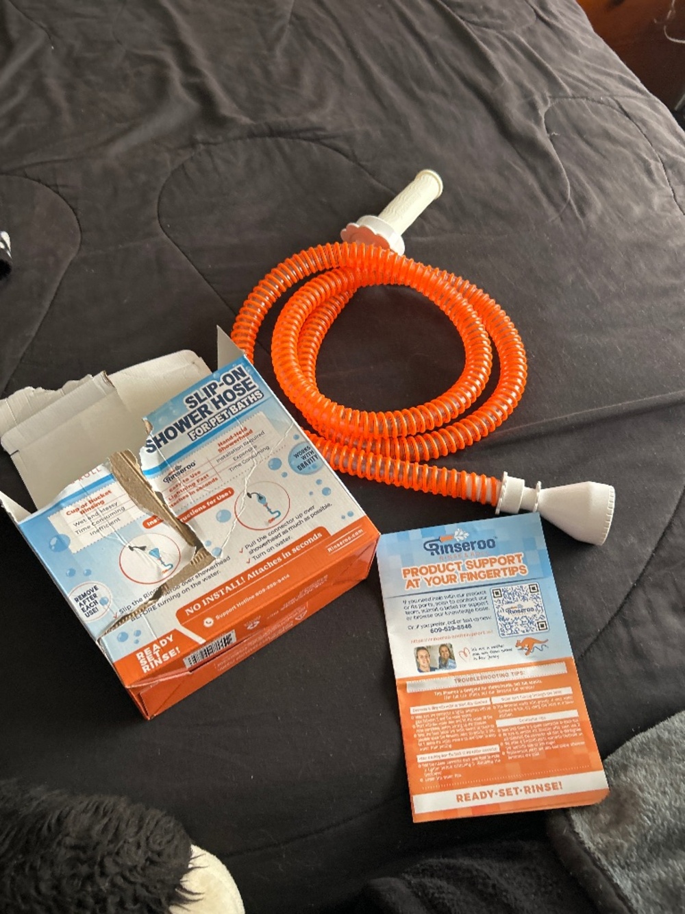Slip-On shower hose for pet baths